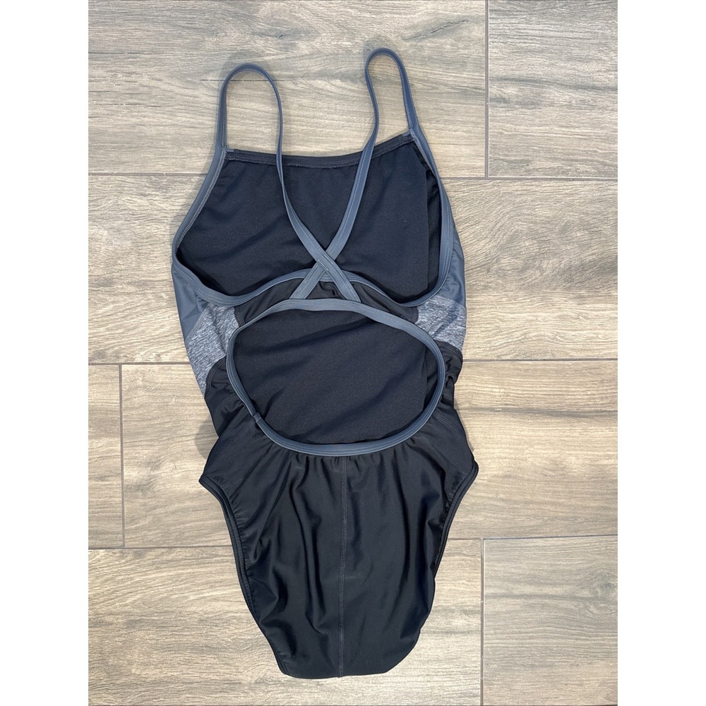 Women's Speedo Pro LT Flyback Training One Piece Swimsuit Black Grey Size 12/38 - Picture 3 of 11